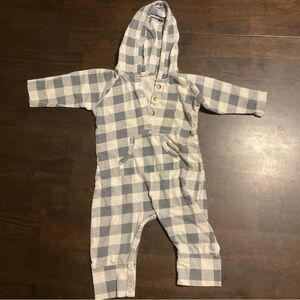 Kate Quinn blue gingham union suit 18m